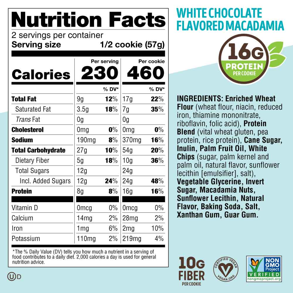 The Complete Cookie® White and Macadamia Larrys – Chocolate Flavored Lenny